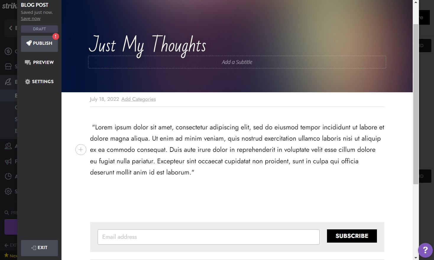 Strikingly Blog Subscribe Button Strikingly Blog Subscribe Button